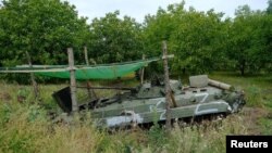 UKRAINE — Russian armoured fighting vehicle captured by the Ukrainian Armed Forces, Kharkiv region, Ukraine, 11Sep2022.