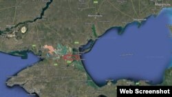 Место расположения Чонгарского моста на сервисе Google maps. Скриншот