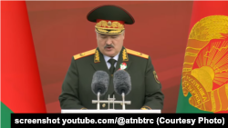 Аляксандар Лукашэнка на вайсковым парадзе 3 ліпеня 2024 году. Ілюстрацыйнае фота