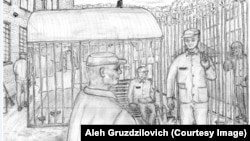 «Палітычныя» у магілёўскай калёніі. Малюнак Алега Грузьдзіловіча