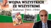 Фотакаляж на фоне вокладкі кнігі «Вайна ўсіх з усімі. Беларусь (1941–1944)». Справа аўтар — Яўген Мірановіч