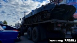 Российская военная техника в центральном районе Керчи