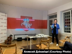 Аляксей Дзікавіцкі, прэзэнтацыя кнігі «Оньдэ» на палескай гаворцы, Варшава, 13 кастрычніка 2021