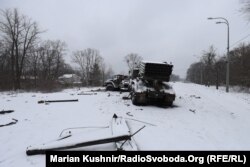 Зьнішчаная тэхніка расейцаў пад Харкавам