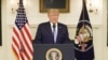 U.S President Donald Trump gives an address, a day after his supporters stormed the U.S. Capitol in Washington, U.S.