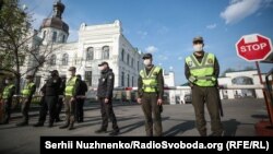 Ілюстрацыйнае фота. Кіева-Пячорская лаўра, закрытая на карантын пасьля сьмерці двух манахаў. Кіеў, 13 красавіка 2020 году