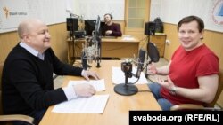 Вячаслаў Ракіцкі і Цімафей Авілін у студыі Радыё Свабода