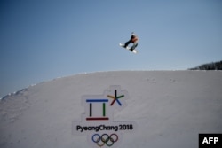 Спортсмен во время тренировки. Пхенчхан, 8 февраля 2018 года