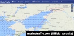 Графический путь следования судна Berg на основе данных Marine Traffic и Fleetmon.com