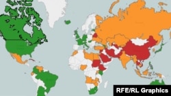 Мапа свабоды інтэрнэтцу ў сьвеце