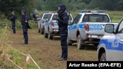 Польская паліцыя на польска-беларускай мяжы. Ілюстрацыйнае фота