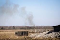 Дым каля палігону