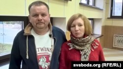 Сяржук Фалейчык і актывістка зь Берасьця Натальля Папкова, якая прыехала падтрымаць яго ў судзе