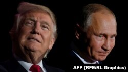 Прэзыдэнты ЗША і РФ Дональд Трамп і Ўладзімер Пуцін